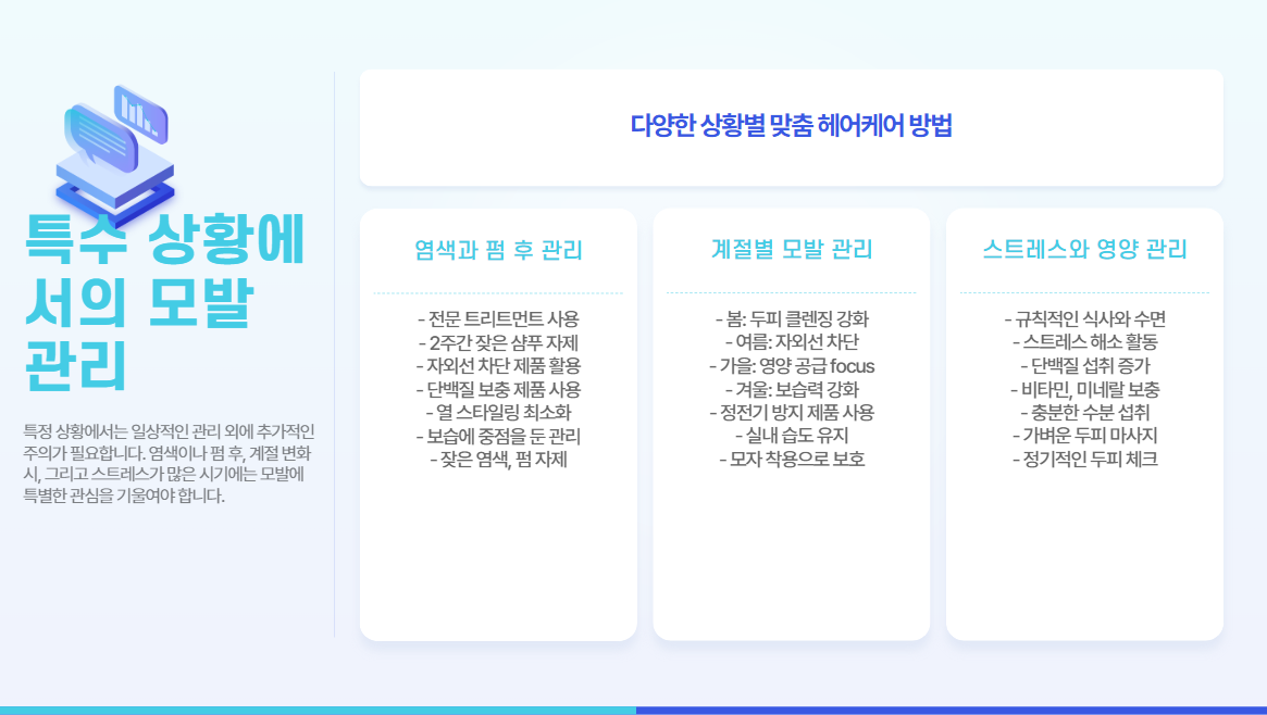 특수한 상황에서의 모발관리