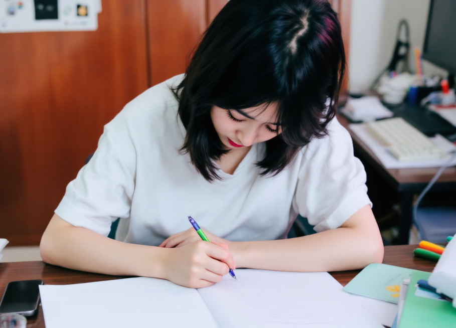 소방공무원 필기시험 준비중인 여학생
