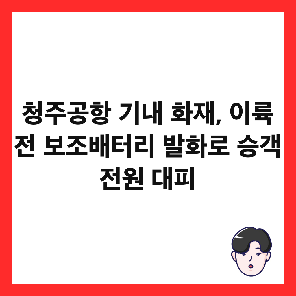 청주공항 기내 화재, 이륙 전 보조배터리 발화로 승객 전원 대피 썸네일