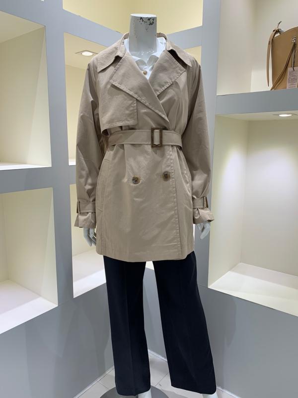 쉬즈미스 코튼 블렌드 베이직 하프 트렌치 코트 SWWBYN12040