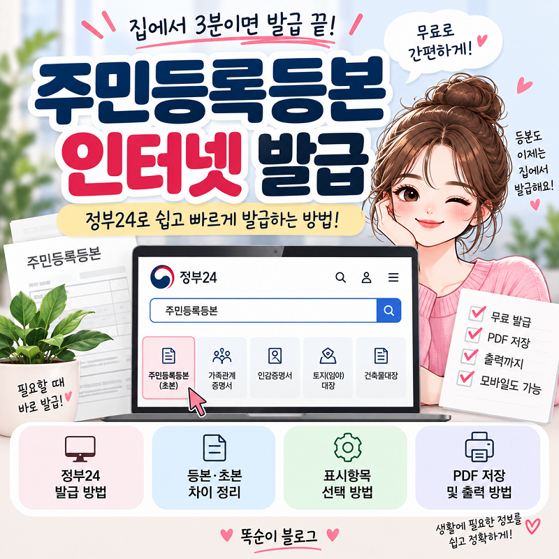 주민등록등본 인터넷 발급