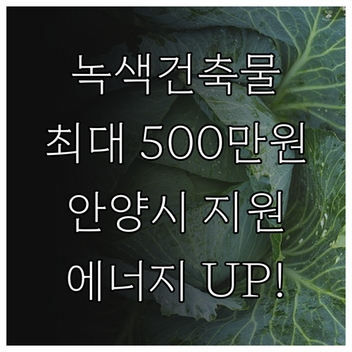 2025년 안양시 녹색건축물 지원 사..