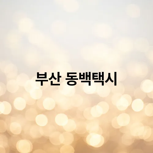 부산 동백택시