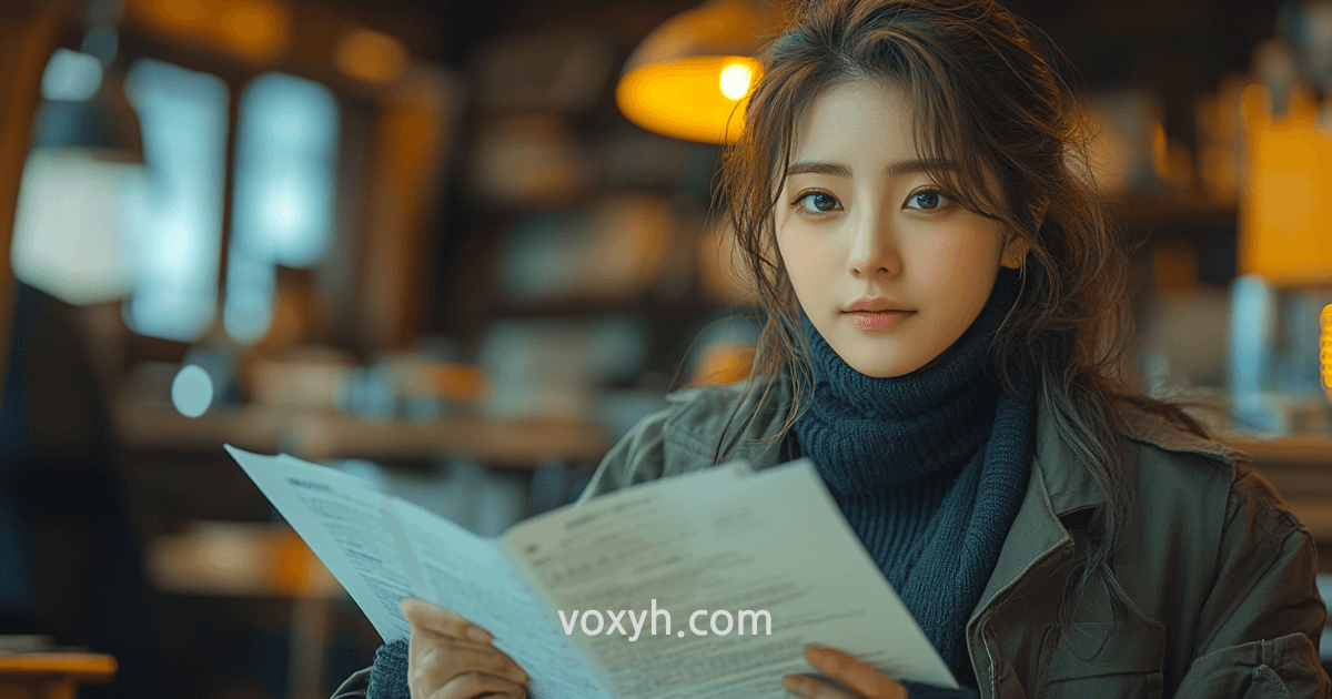 청년 창업지원을 받기위해 서류 검토하는 여성