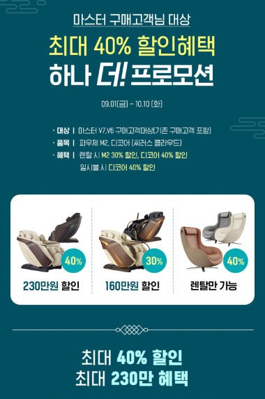 세라젬 의료기기 마스터 V7 효능 식약처 인증 +추석 명절 프로모션