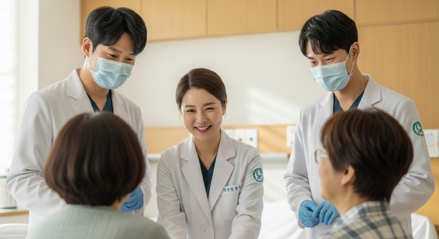 의료진의 진료 모습