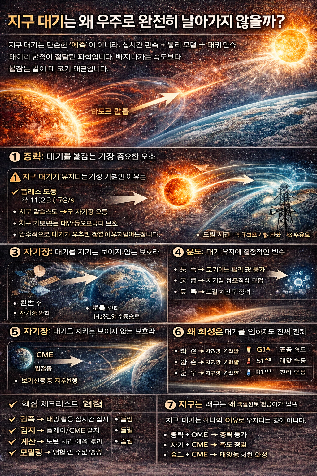 지구 대기는 왜 우주로 날아가지 않을까 중력·자기장·탈출속도 완전 해설