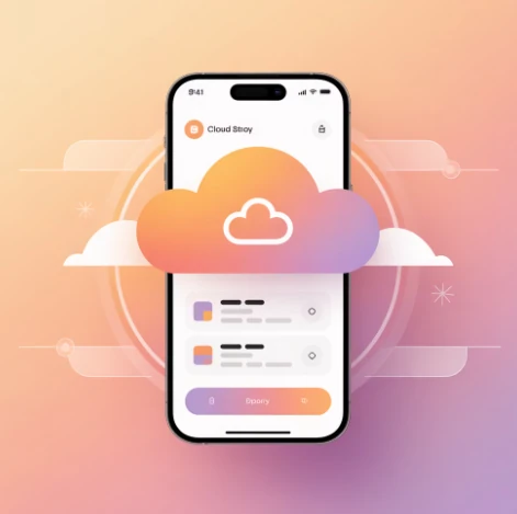데이콤 웹하드 모바일앱 사용법 예시 일러스트
