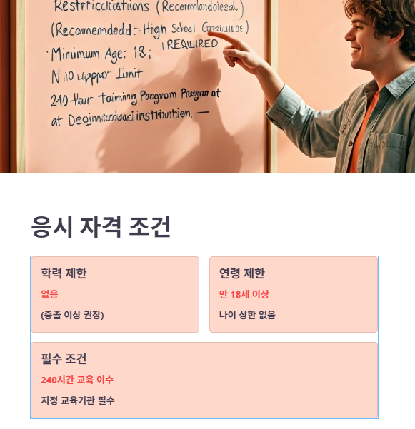 응시 자격 및 시험 응시 절차