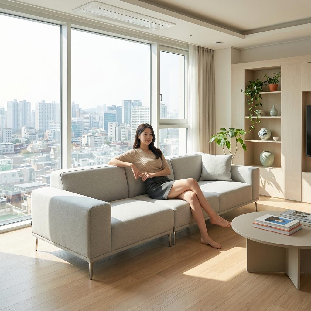 노후 아파트 좁은 거실 소파 배치 방법