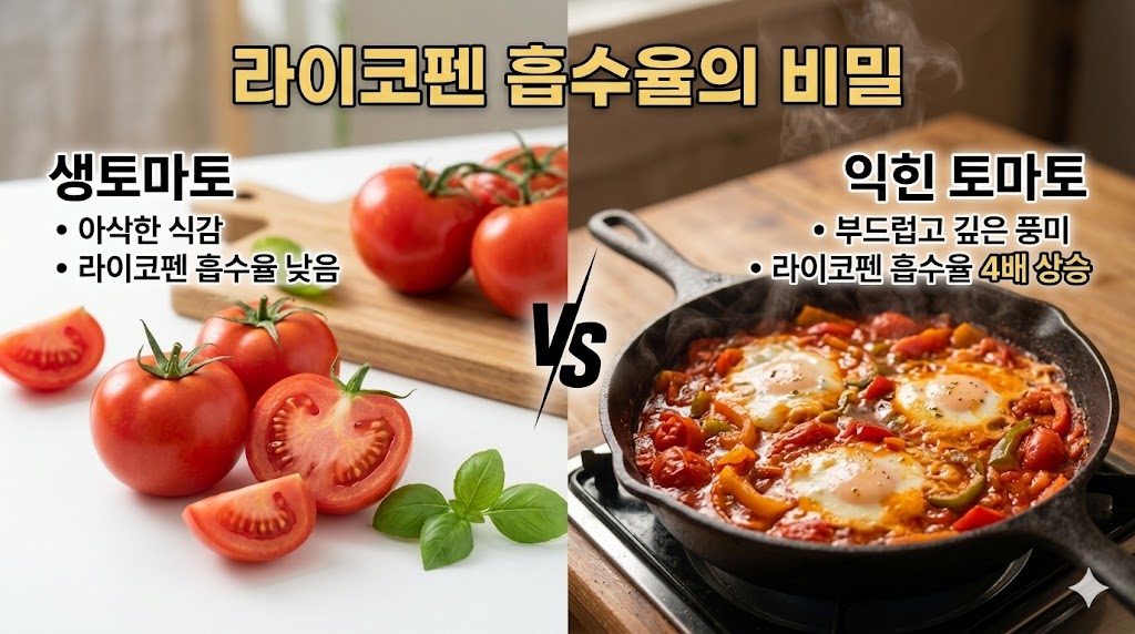 생토마토 VS 익힌 토마토 라이코펜 흡수율 비교 대표 이미지
