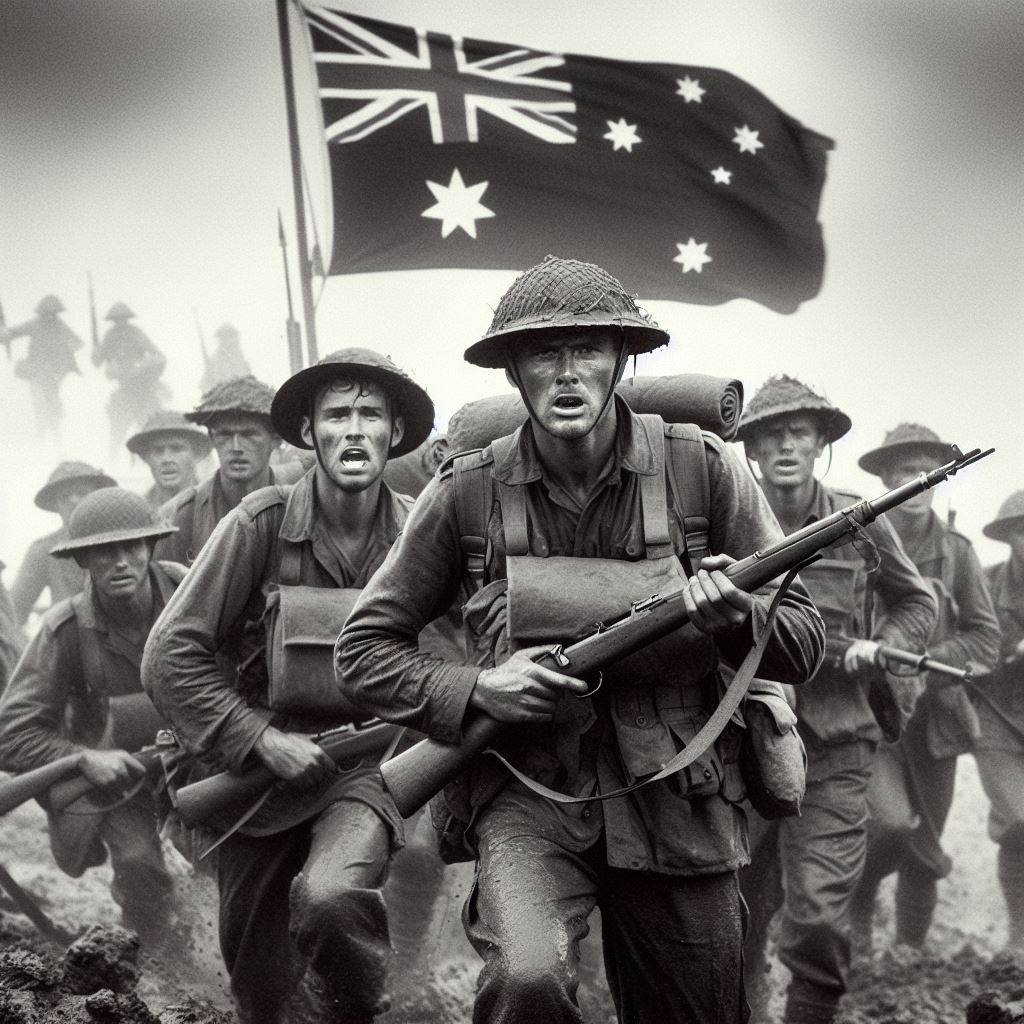 2차대전에 참전하는 호주