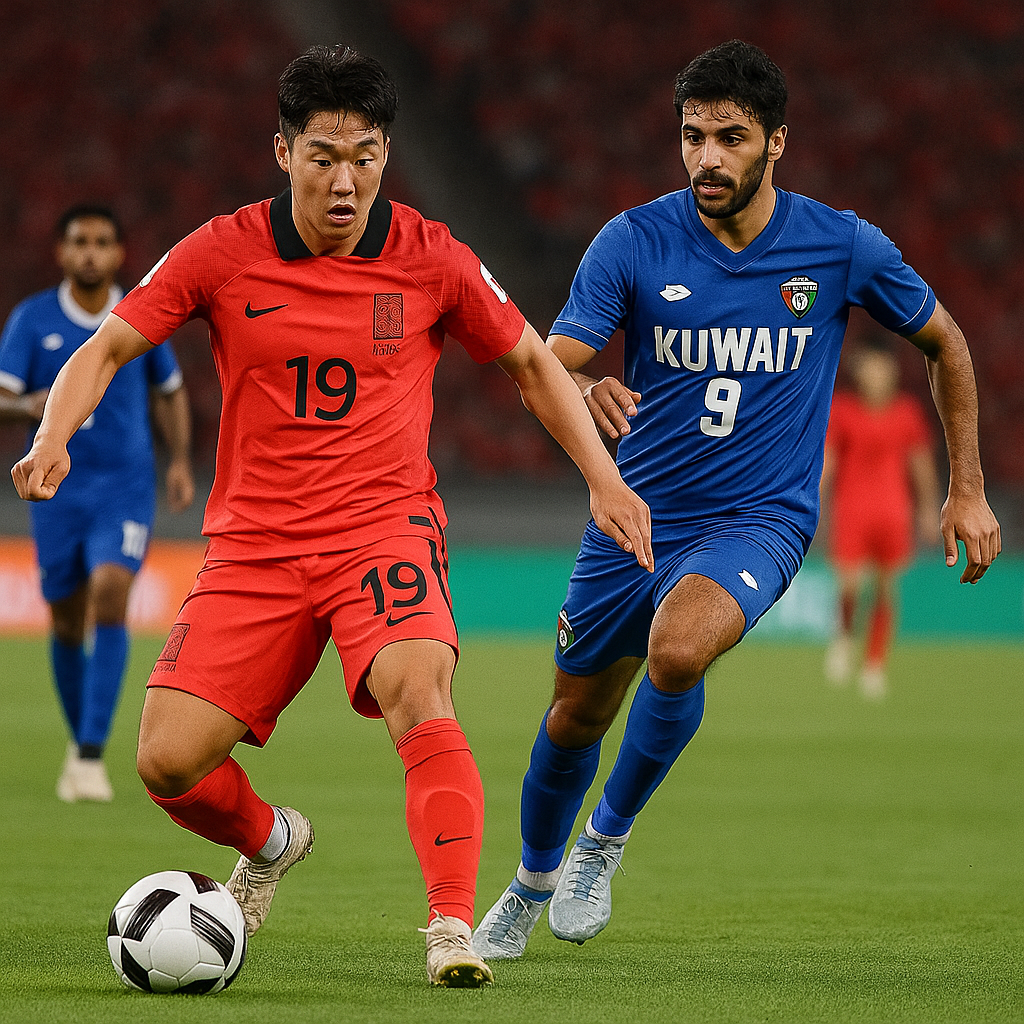 대한민국과 쿠웨이트 축구 경기 이미지