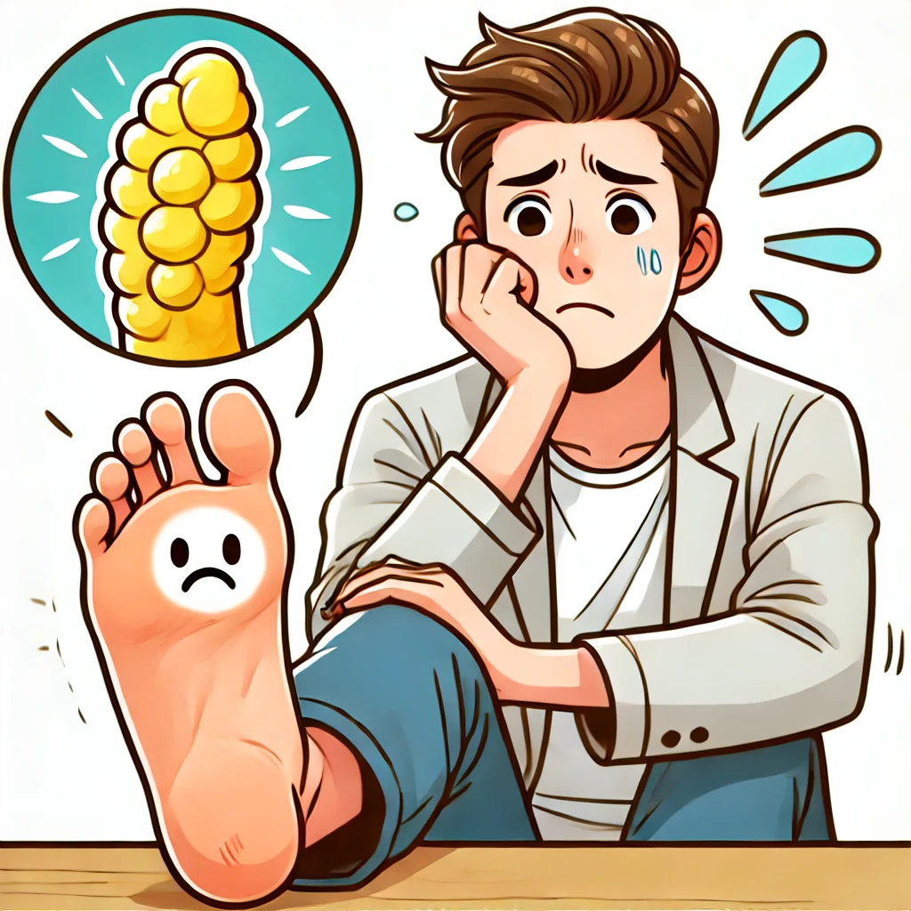 티눈으로-난감해하는-남자