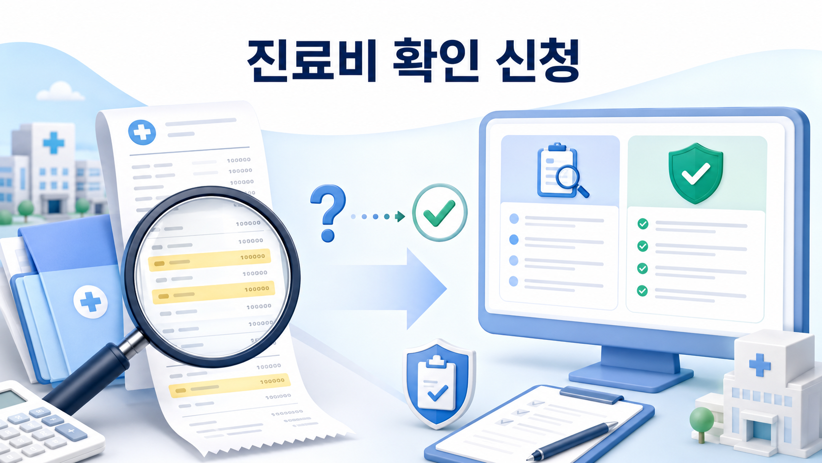 병원 영수증의 비급여와 전액본인부담 진료비 확인 신청