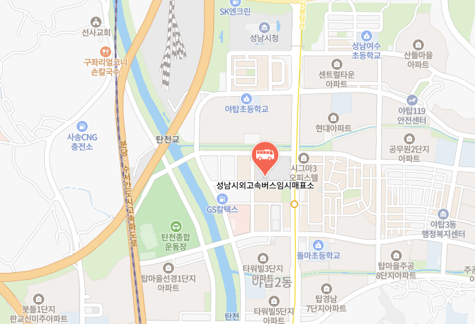 성남시외버스터미널 위치-지도