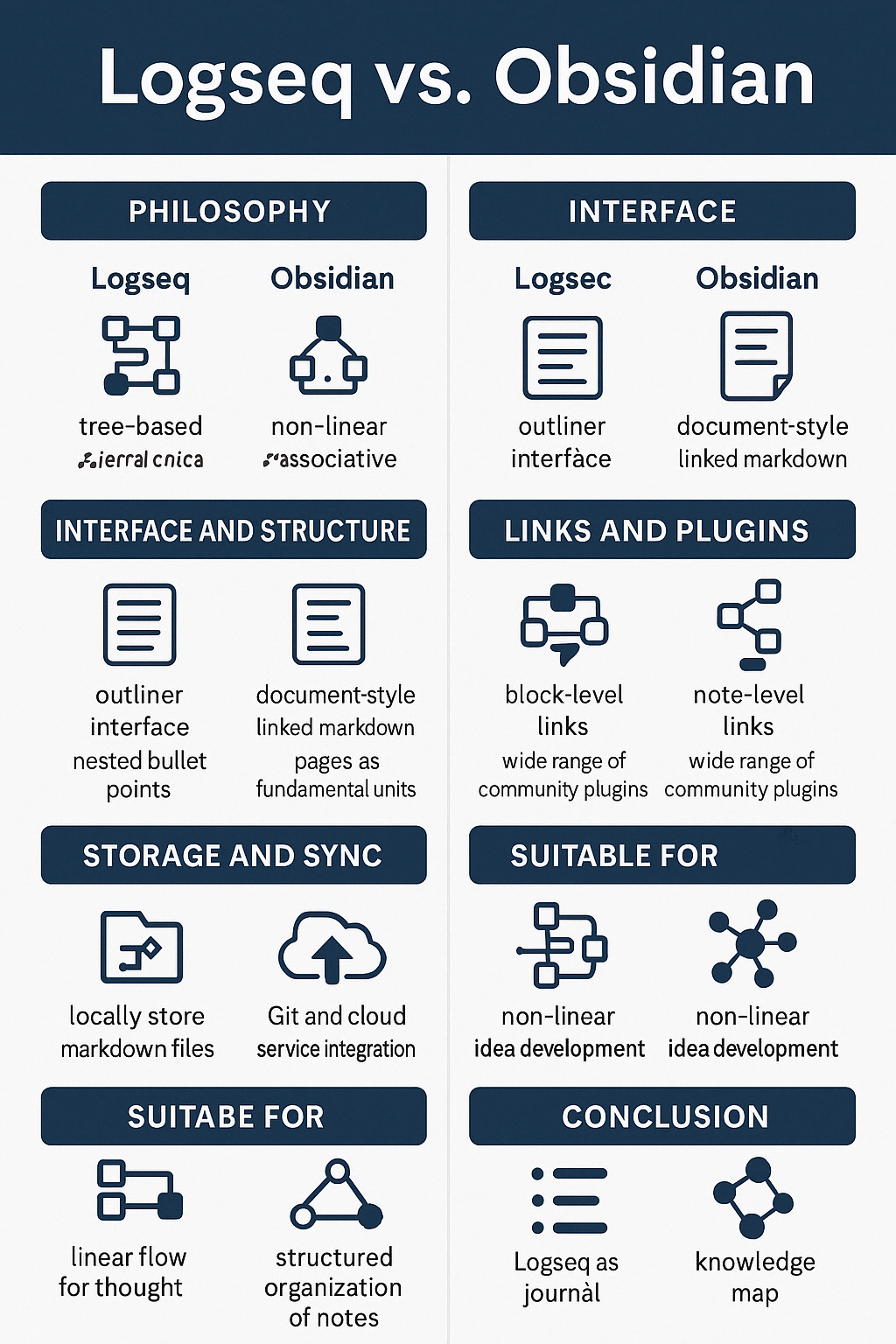 Logseq vs Obsidian: 연결형 메모 도구의 차이점 분석