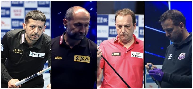 UMB 출신 선수들의 하나카드 PBA 챔피언십 경기결과- 좌측으로부터 초클루, 세이기너, 산체스, 루피 체넷