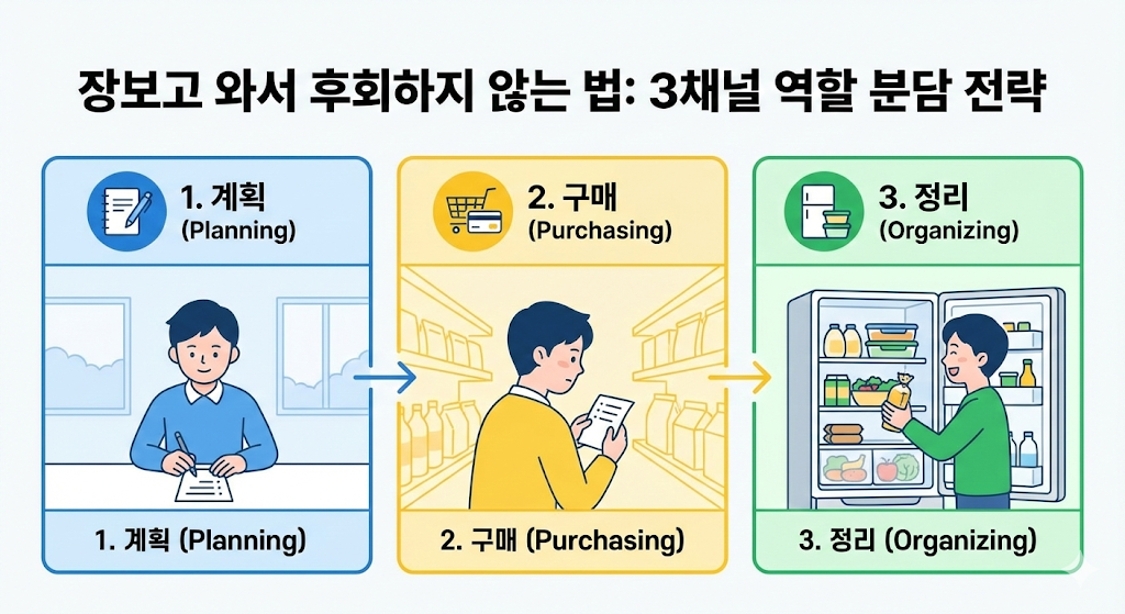 장보고 와서 후회하지 않는 법: 3 채널 역할 분담 전략