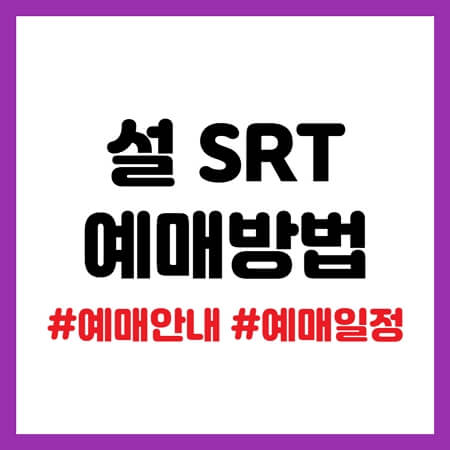 설 SRT 예매방법
