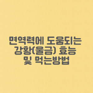 면역력 높이는 음식 강황의 효능 및 먹는 방법