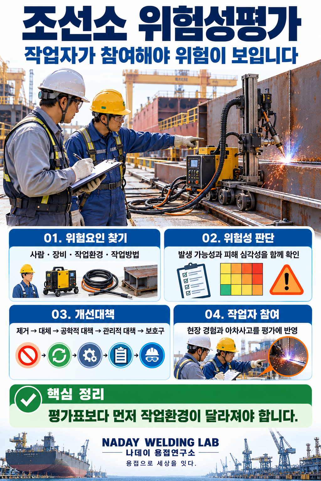 조선소 위험성평가의 위험요인 확인과 작업자 참여 및 개선대책