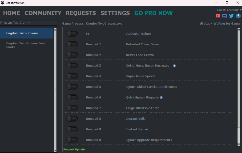 ๊ฒ์์ด ์์ผ์ ธ ์์๊ฒฝ์ฐ Status - Waiting for Game ํ์