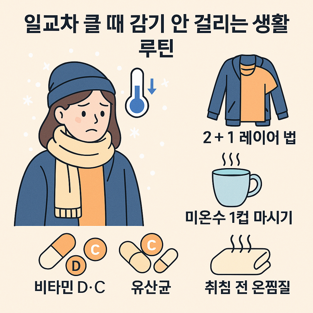 일교차 클 때 감기 안 걸리는 생활 루틴