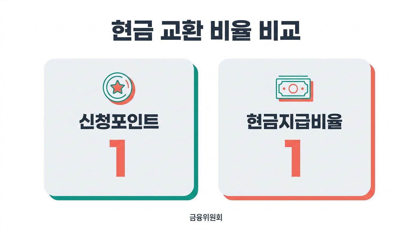 카드포인트 조회 현금 교환 비율 비교