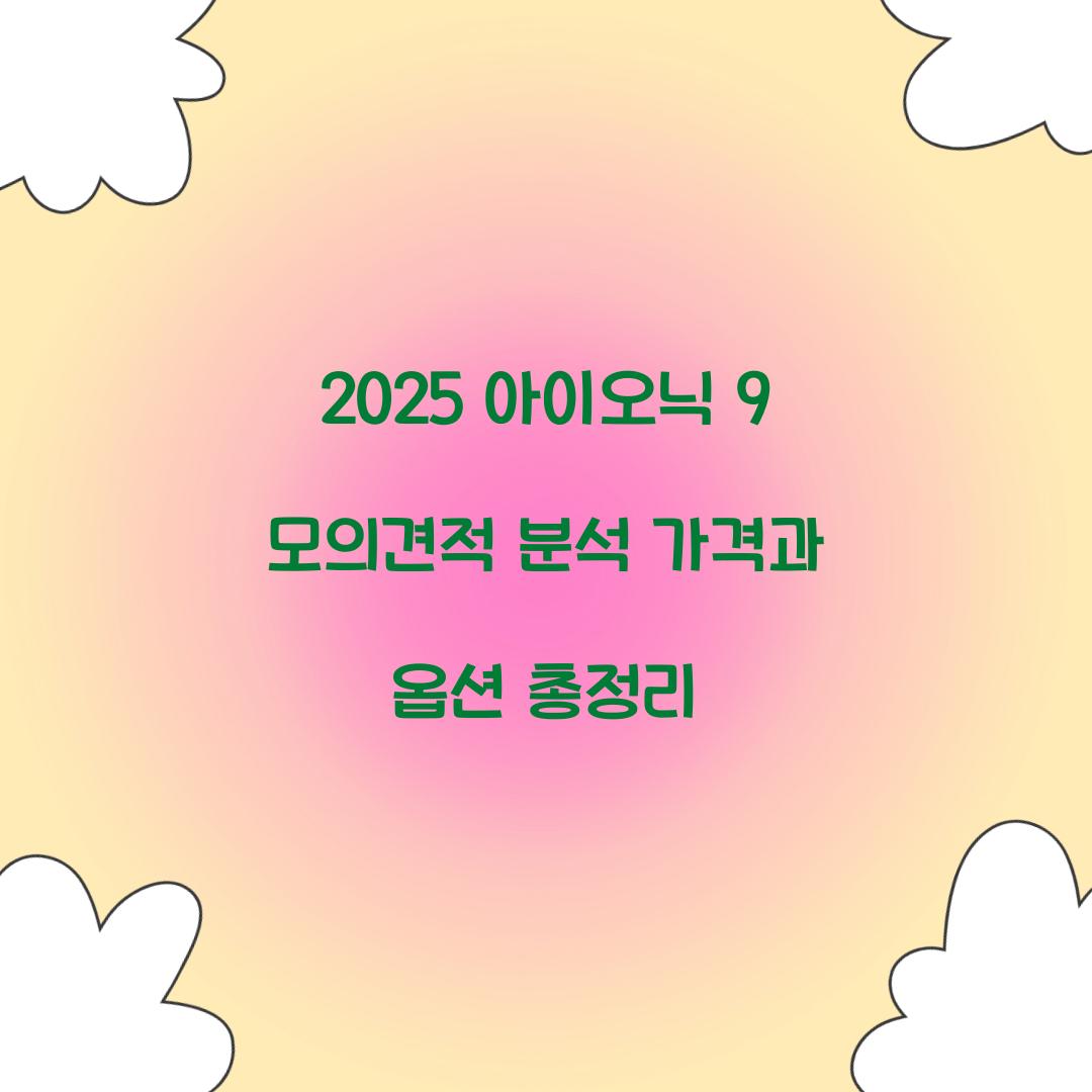 2025 아이오닉 9 모의견적