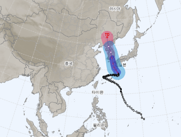 태풍 카눈 경로