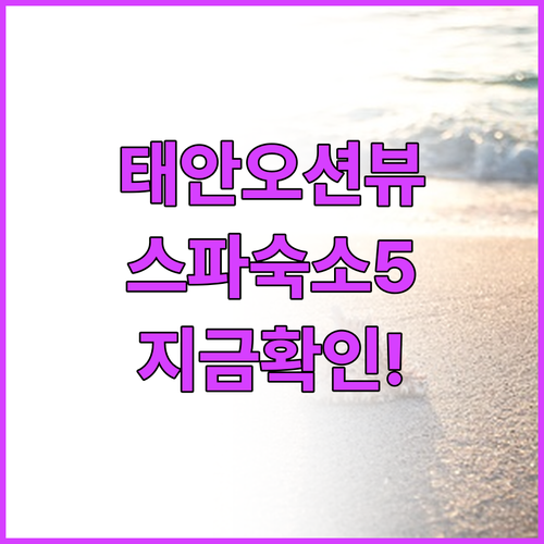 태안 가족 여행 숙소 5곳 오션뷰 스..
