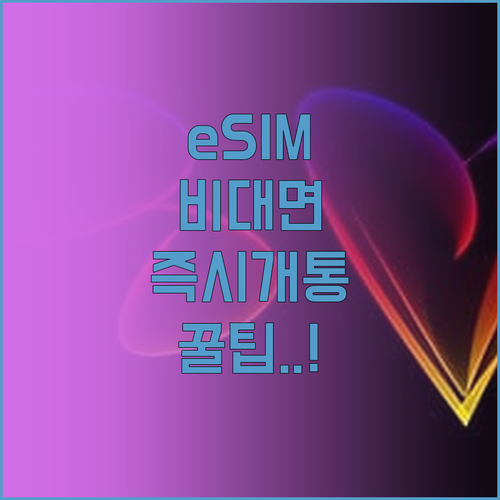 eSIM 비대면 즉시 개통 방법 및 ..