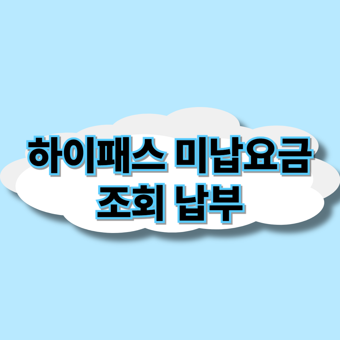 하이패스 미납요금 조회 및 납부