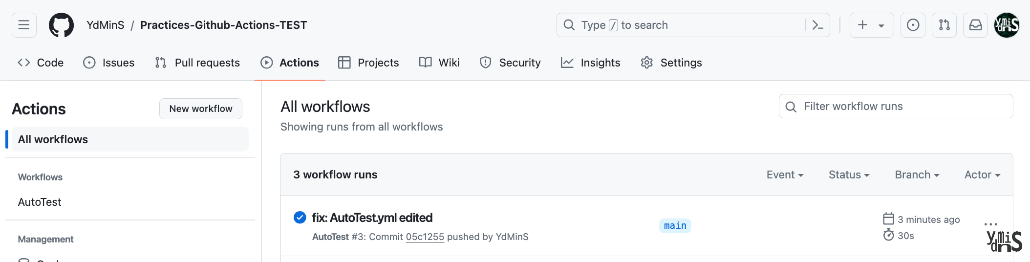 Worklows가 실행중인 모습이다.