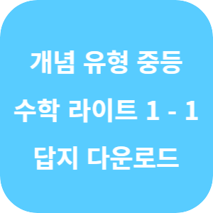 개념 플러스 유형 중등 수학 라이트 1-1 2025 답지 섬네일