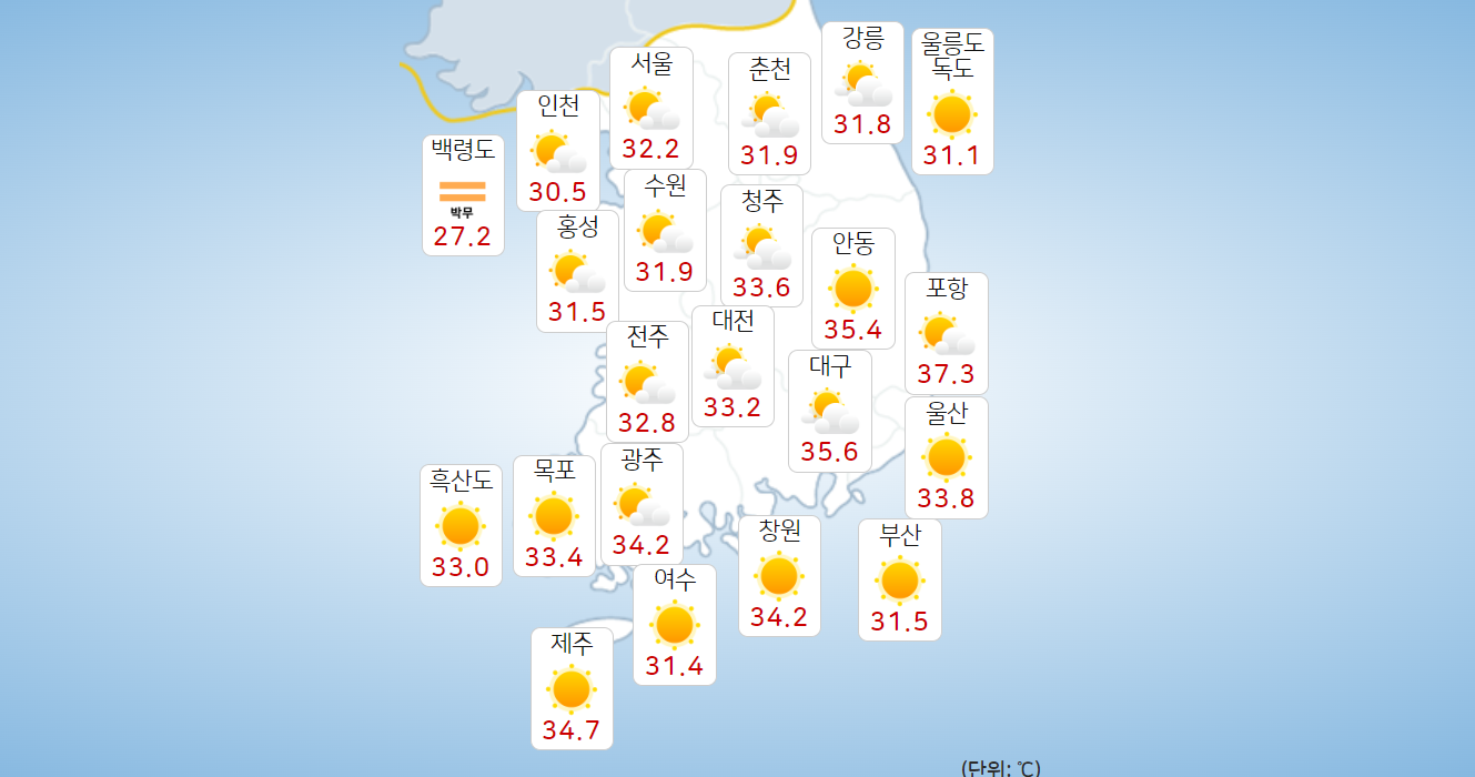 우리나라 평균 9월 날씨는?