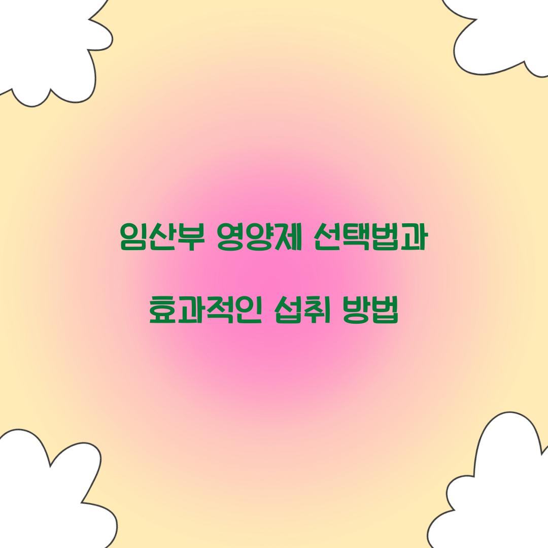 임산부 영양제