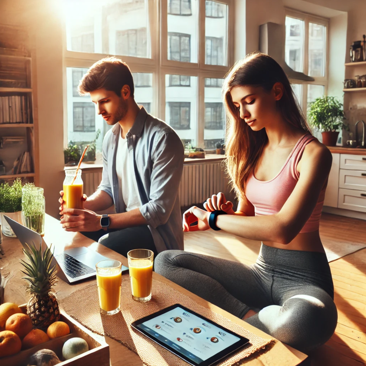 건강 관리하는 바쁜 현대인 관련 이미지