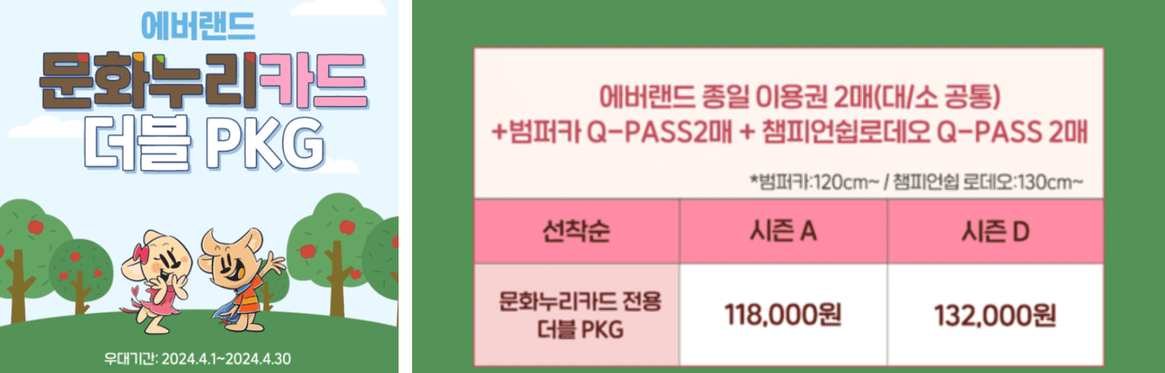 에버랜드 자유이용권 할인 방법 종일권 4월 혜택