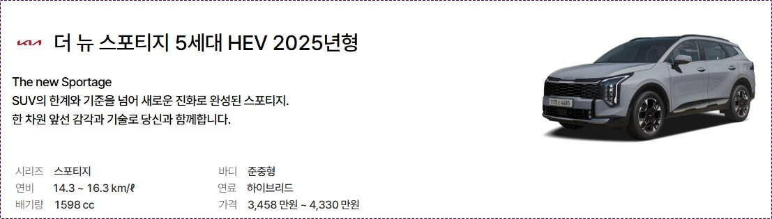 더 뉴 스포티지 하이브리드