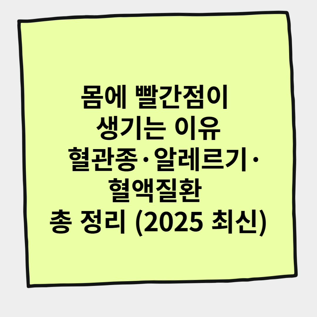몸에 빨간점이 생기는 이유 &ndash; 혈관종&middot;알레르기&middot;혈액질환 총 정리 (2025 최신)
