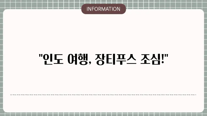 여행 전 장티푸스 예방 방법!