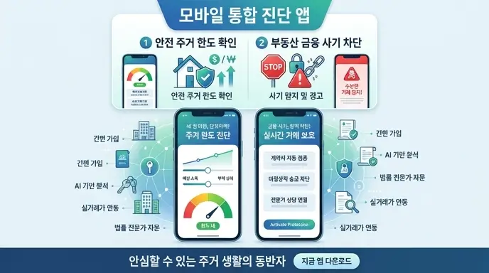 모바일 통합 진단 앱 안전 주거 한도 확인 및 부동산 금융 사기 차단