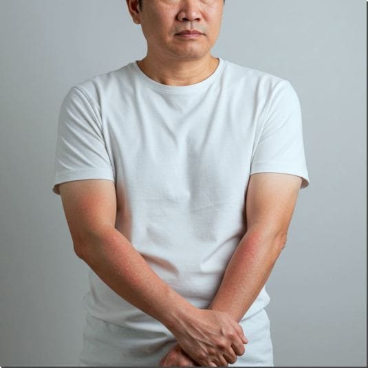 백목이버섯 효능 항염 효과, 아토피 피부염이 있는 중년 남성