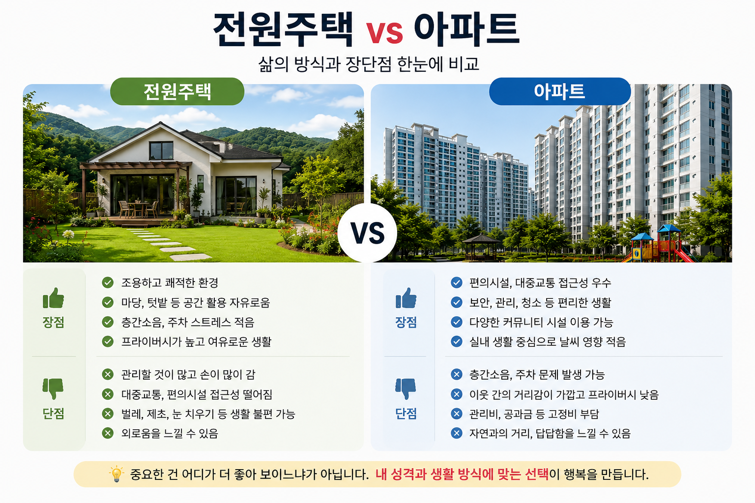 전원주택 VS 아파트
