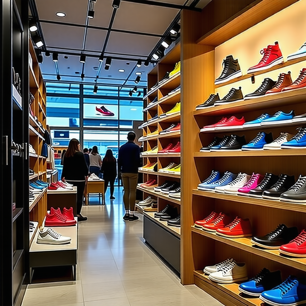 러닝화 고르는 신발가게 사진
