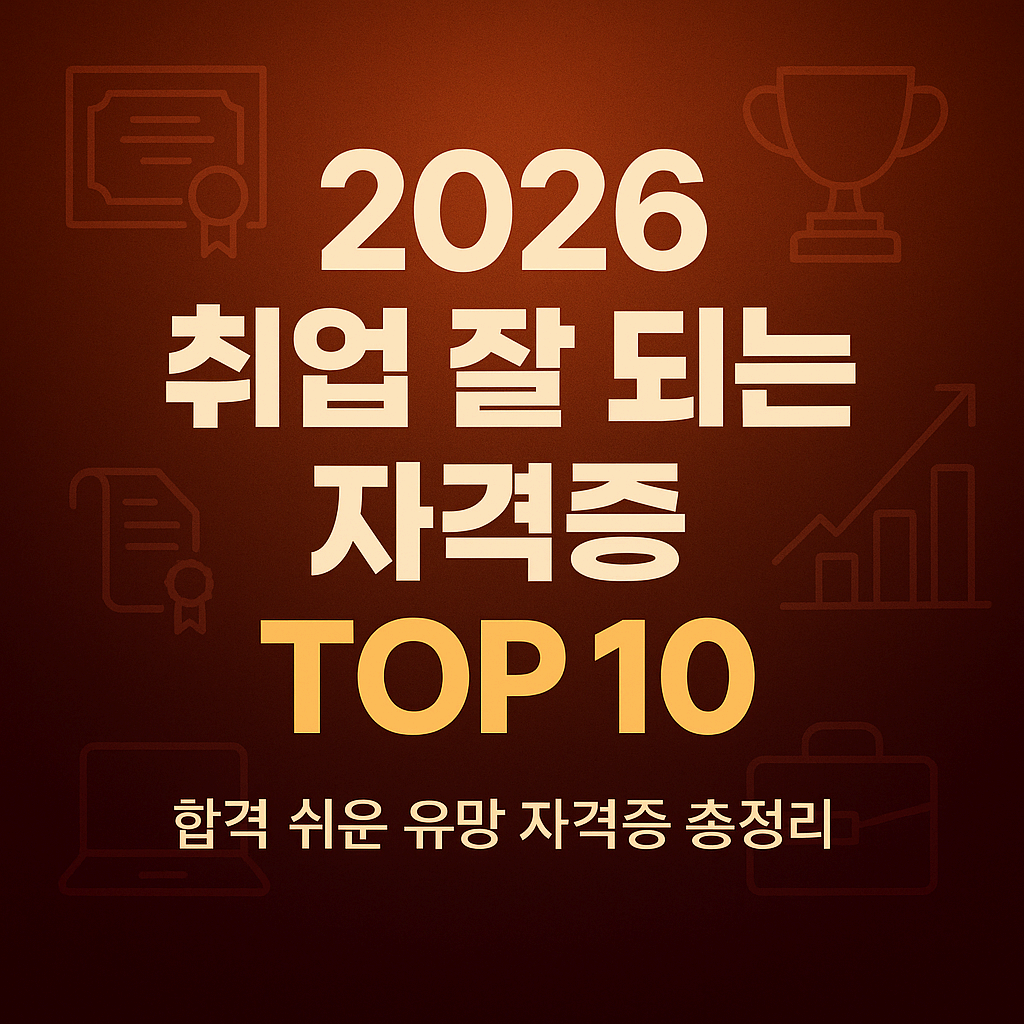2026년 취업 잘 되는 자격증 TOP 10 ❘ 합격 쉬운 유망 자격증 총정리