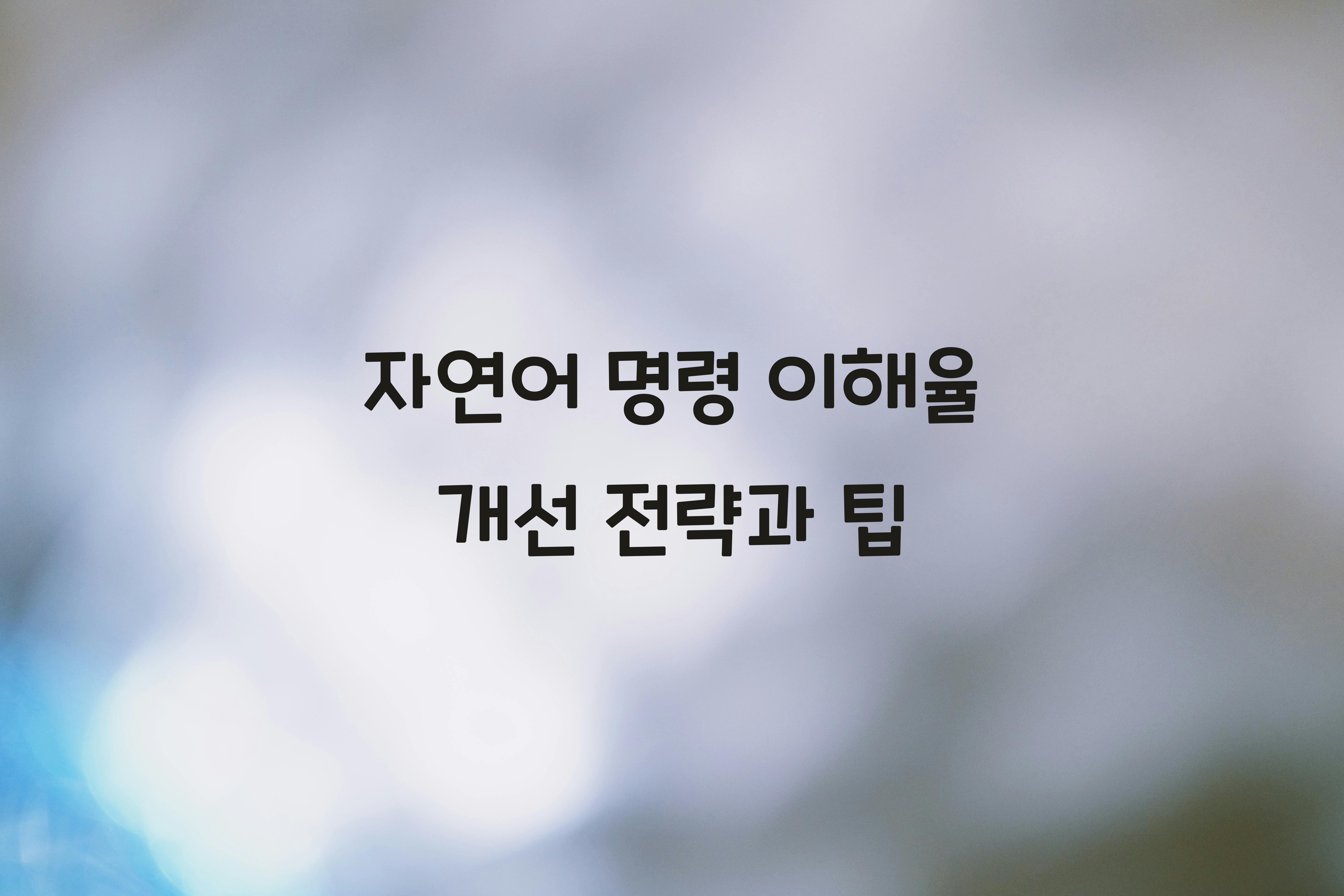 자연어 명령 이해율 개선  