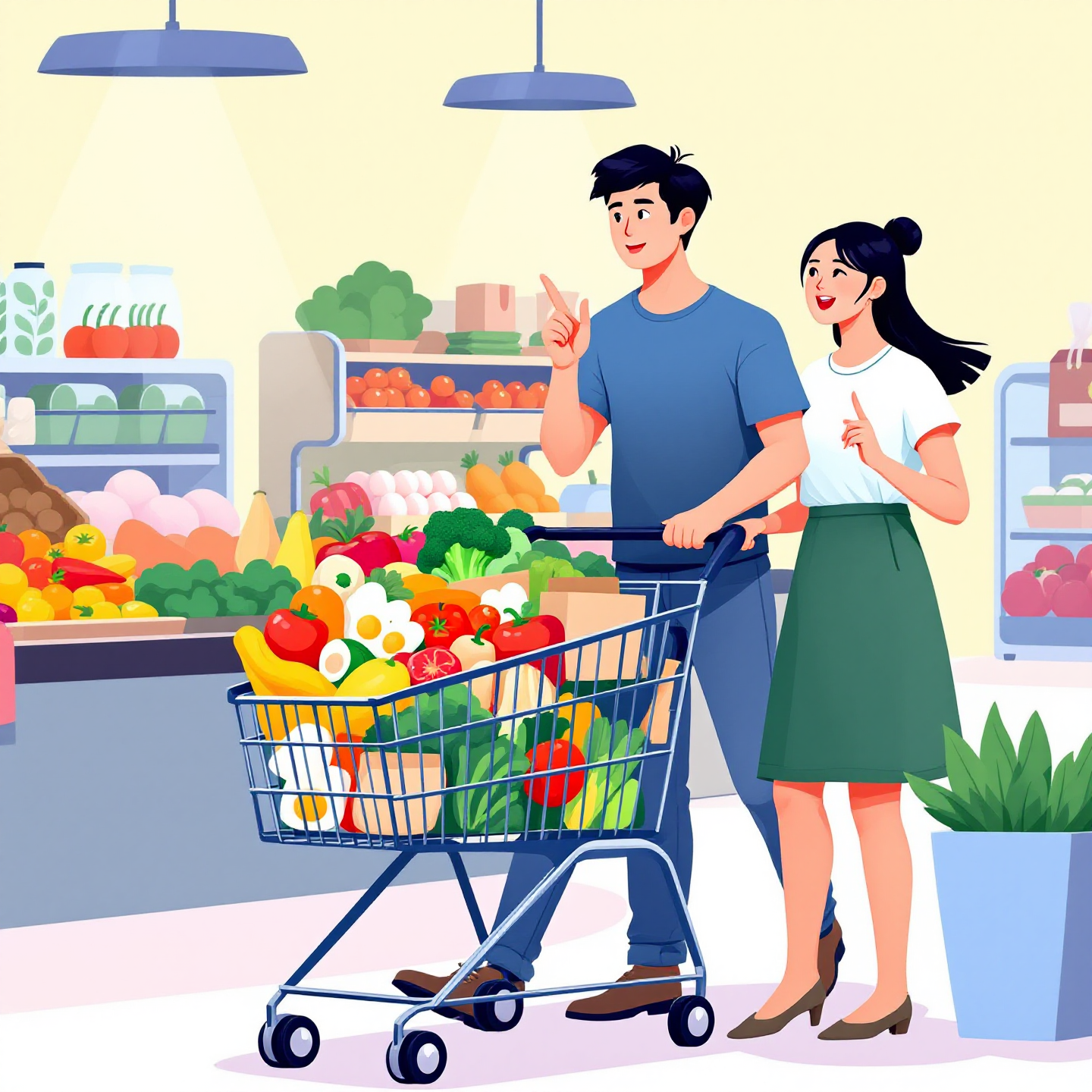 농축산물 할인지원 장보는 부부